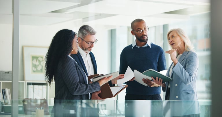 Professional team collaborating on business growth